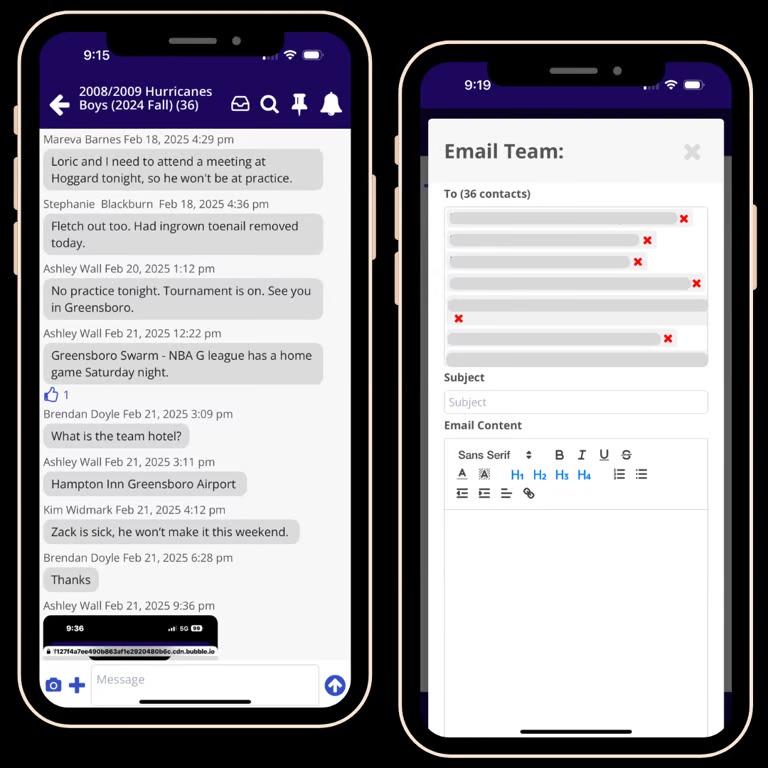 sports team management software
