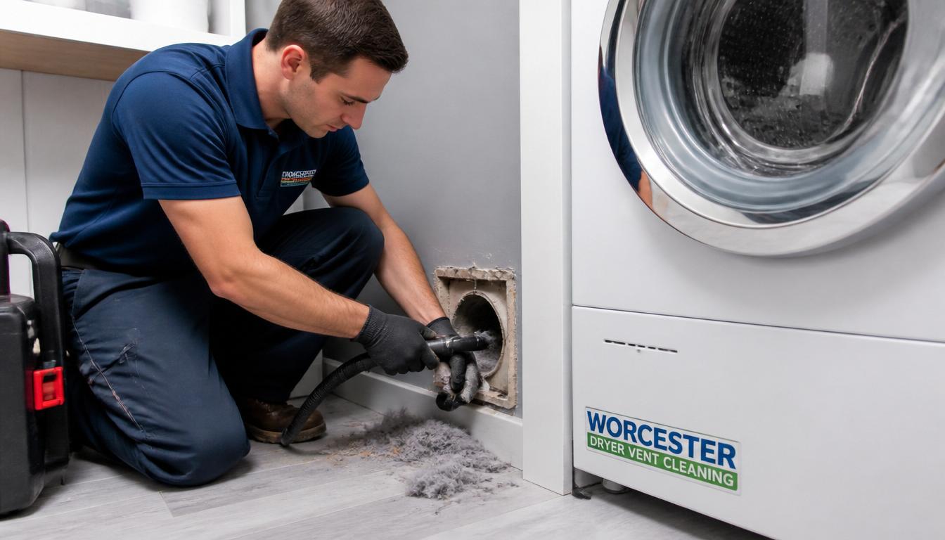 Dryer Vent Cleaning in Worcester, dryer vent blockage, dryer safety, home maintenance, fire prevention, laundry safety, energy efficiency,